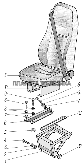 Сиденье пассажира УРАЛ-44202-3511-80