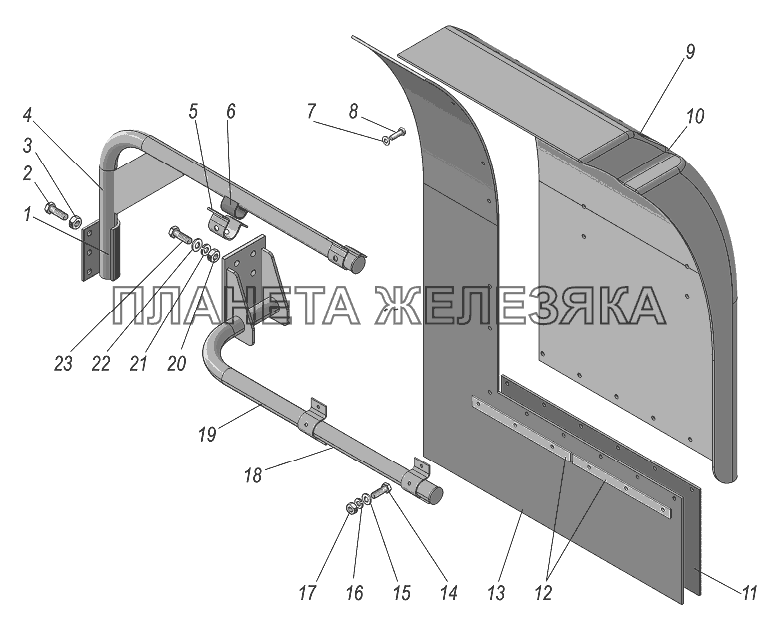 Установка передних брызговиков УРАЛ-44202-3511-80