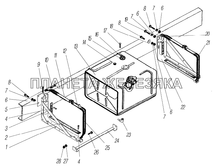 Дополнительный топливный бак УРАЛ-44202-3511-80