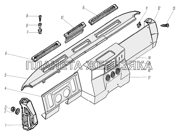 Установка панели приборов УРАЛ-44202-3511-80