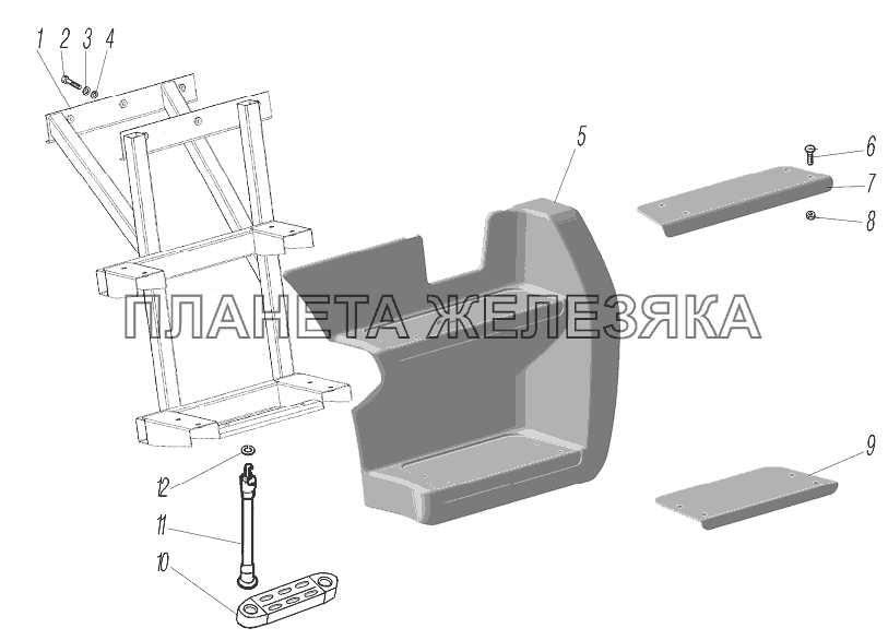 Подножка левая УРАЛ-44202-0511-58