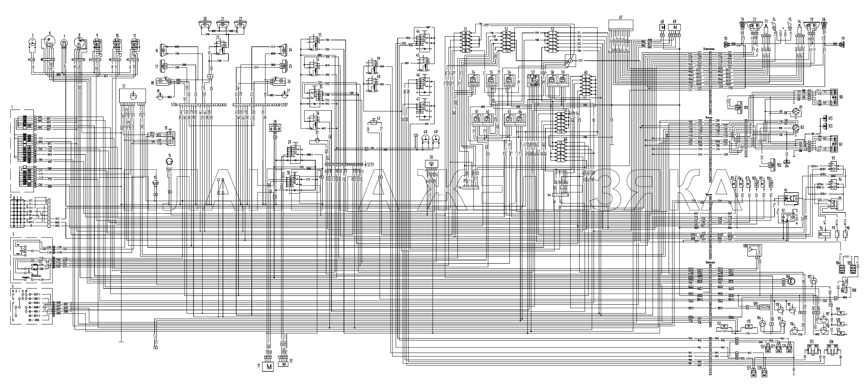 Схема электрооборудования УРАЛ-4320-0971-58