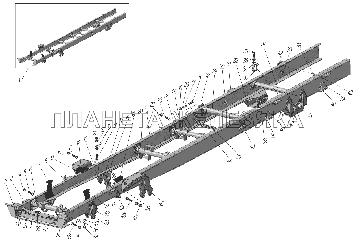 Рама на автомобили 4320-1151-59, 44202-0511-58 УРАЛ-4320-0971-58