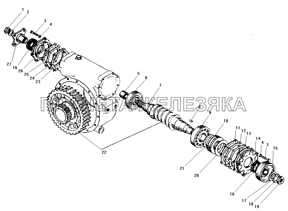 Редуктор лебедки УРАЛ-532301