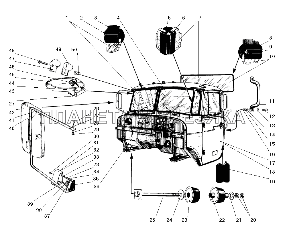 Кабина в сборе УРАЛ-55571-40