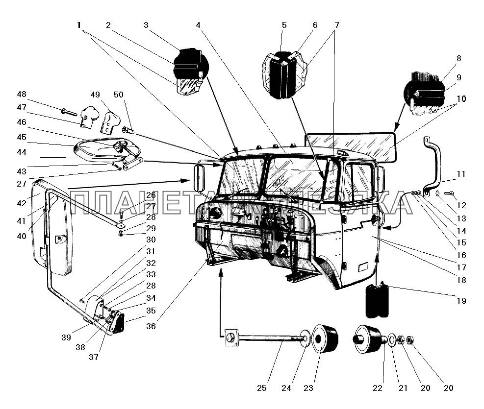 Кабина в сборе УРАЛ-5557-40