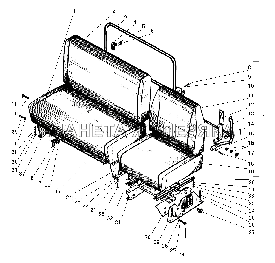 Сиденья водителя и пассажиров УРАЛ-5557-40