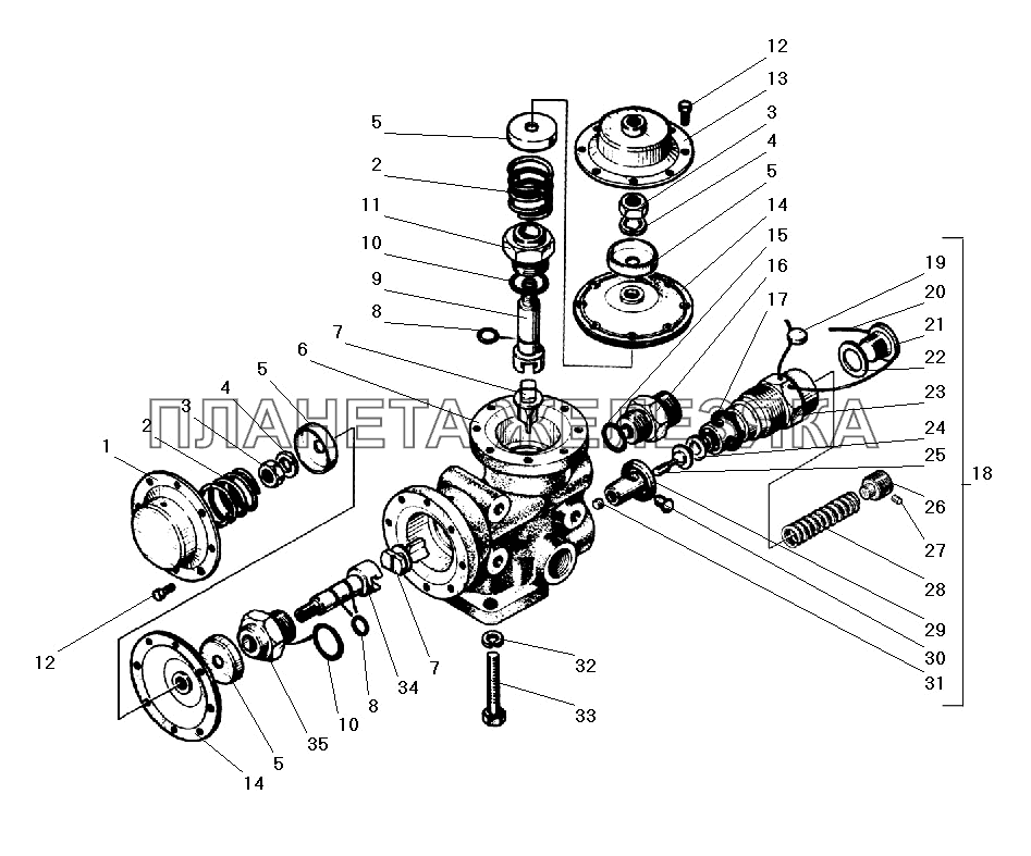 Кран управления УРАЛ-5557-40