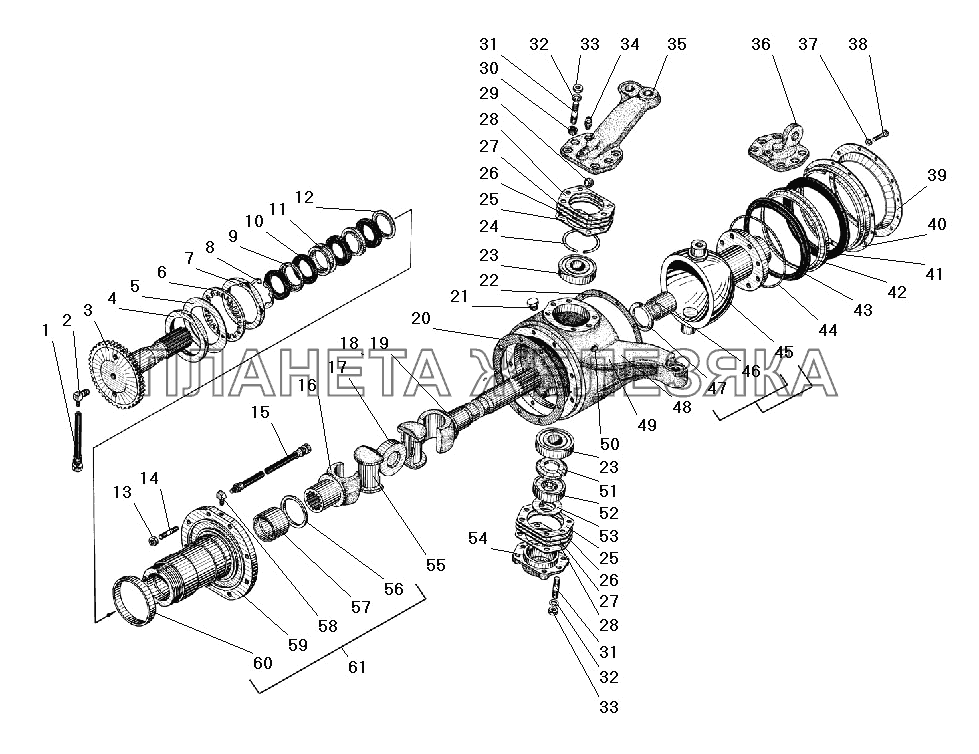 Передний мост УРАЛ-5557-40