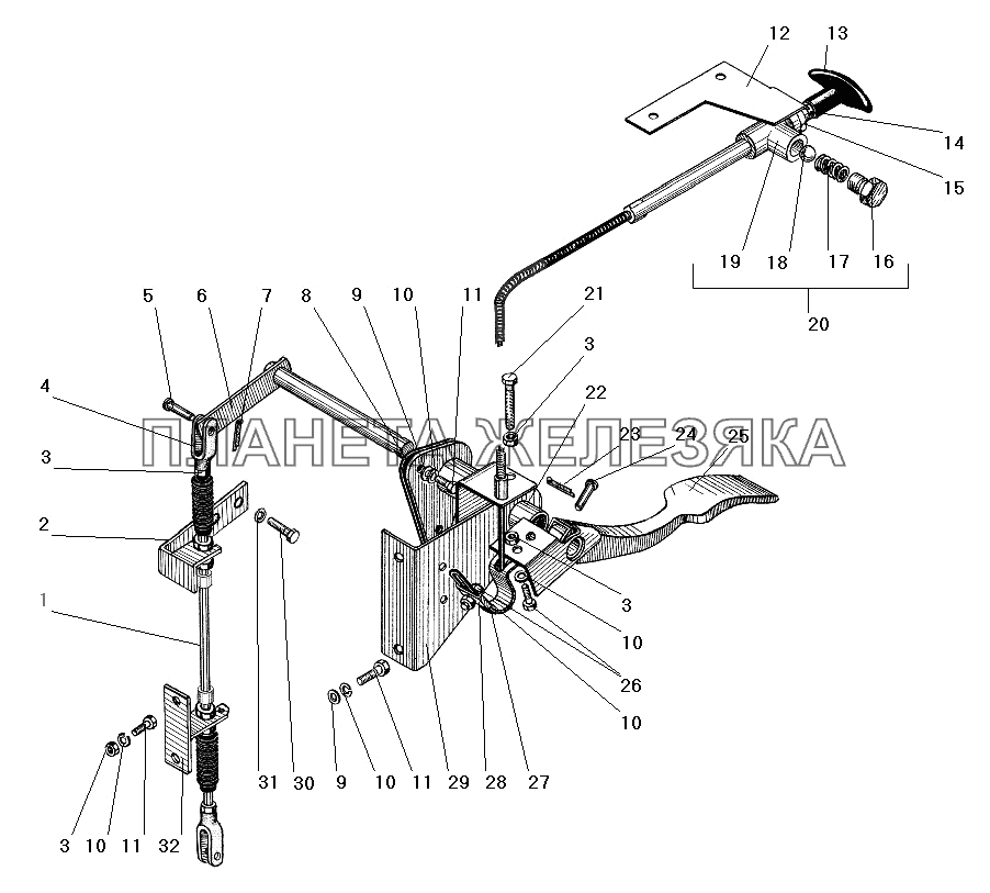 Привод акселератора УРАЛ-63685