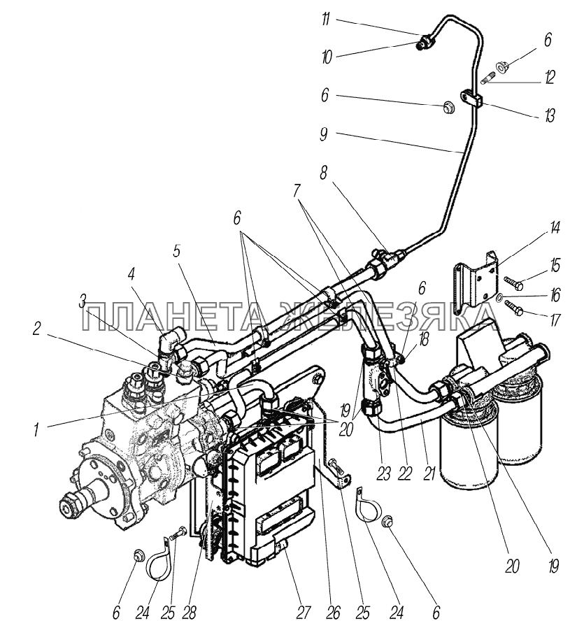 Топливная система низкого давления УРАЛ-6370-1151