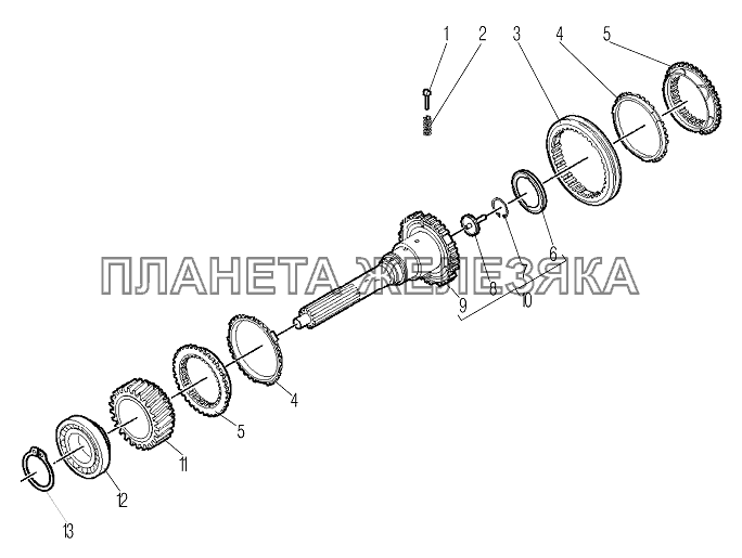 Первичный вал УРАЛ-6370-1121