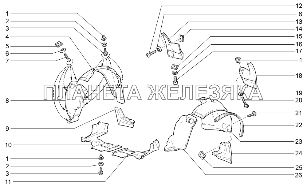 Щитки LADA-1117, 1118, 1119