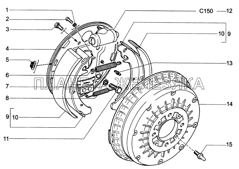 Тормоза задние ВАЗ-1118 