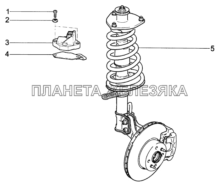 Схема передней подвески 1118