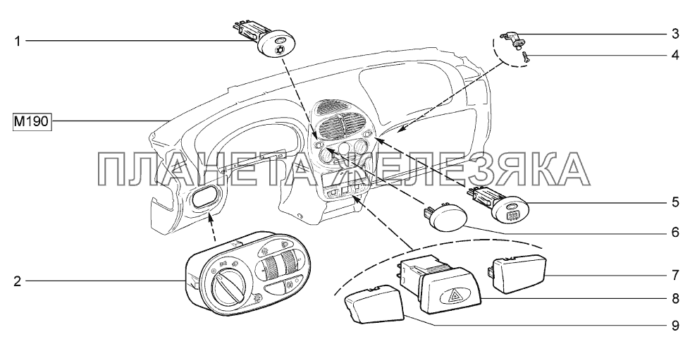 Выключатели LADA-1119 Sport