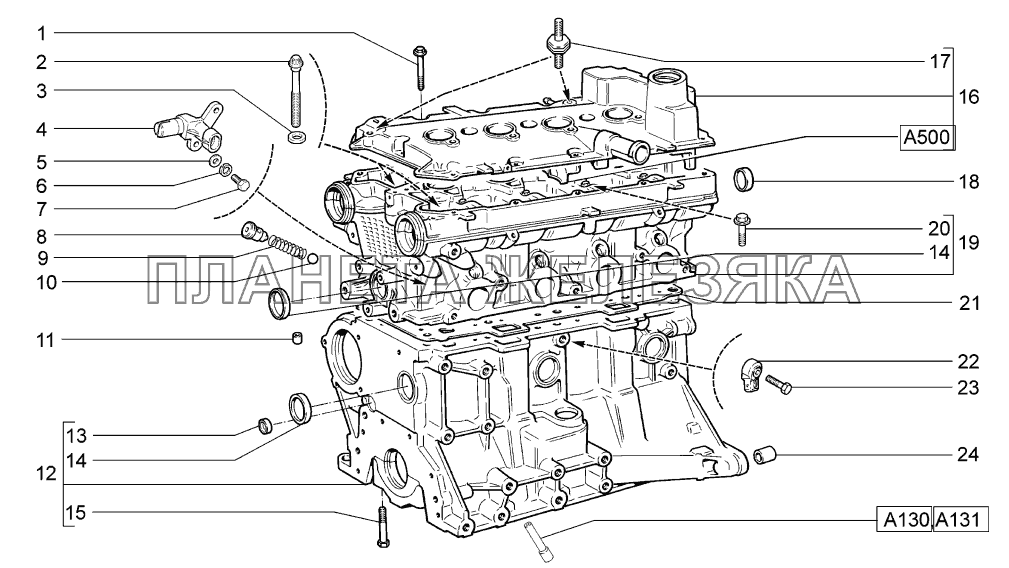 Блок цилиндров и головка блока LADA-1119 Sport