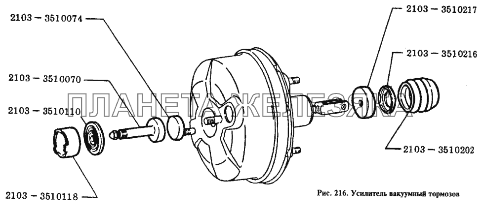 Усилитель вакуумный тормозов ВАЗ-2105