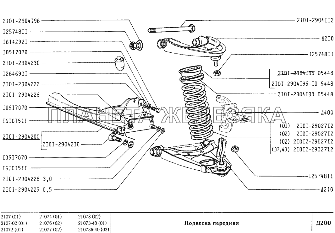 Строение подвески ваз 2107