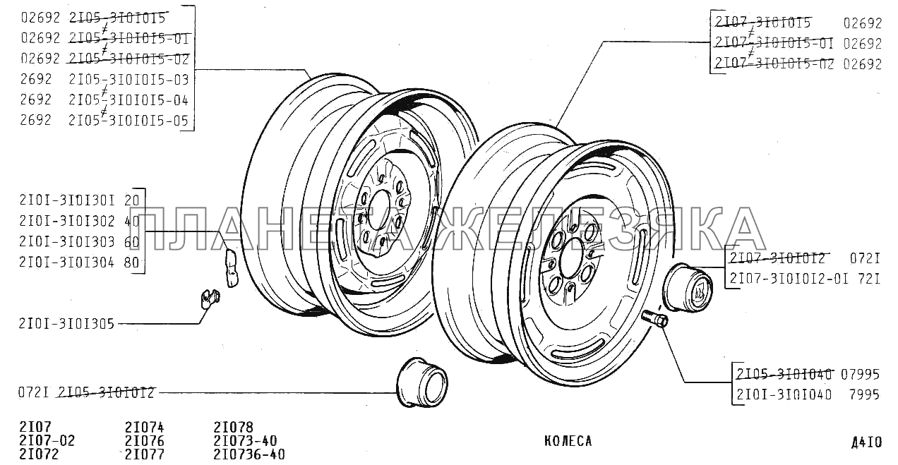 Параметры колес ваз 2107