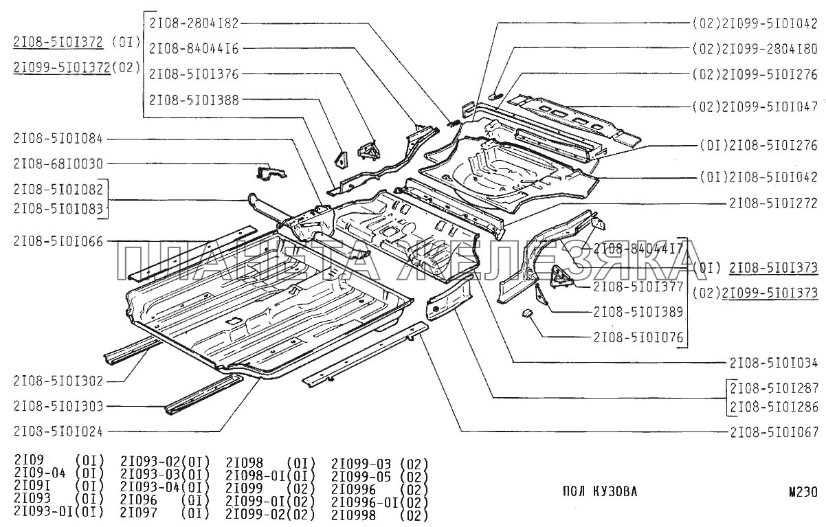 Каталог ваз 2108. Панель пола средняя ВАЗ 2109. Пол кузова ВАЗ 2109. Детали кузова ВАЗ 21099 схема. Элементы днища кузова ВАЗ 2109.