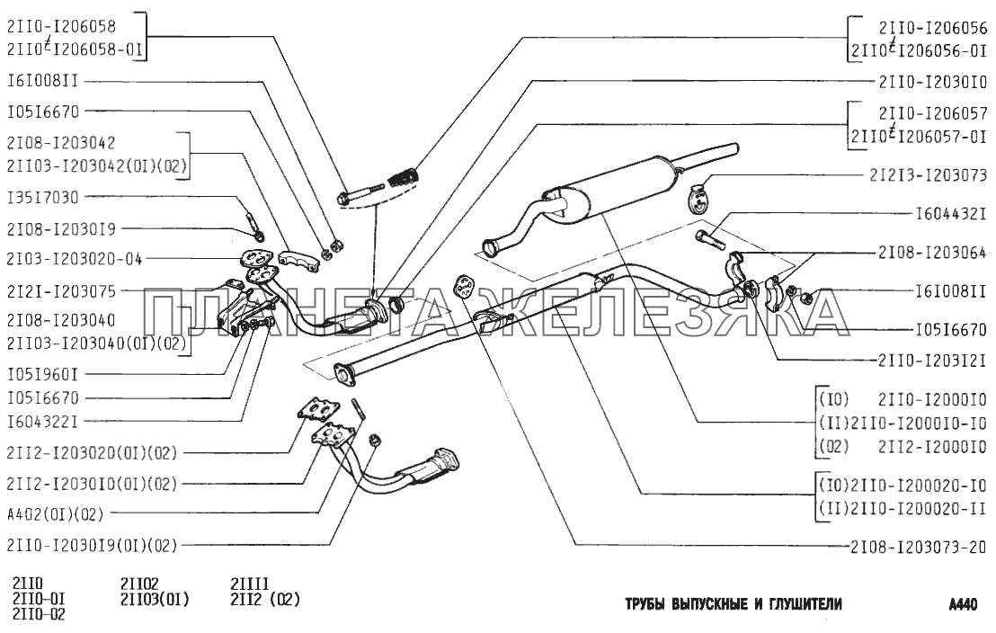 Трубы выпускные и глушители ВАЗ-2110