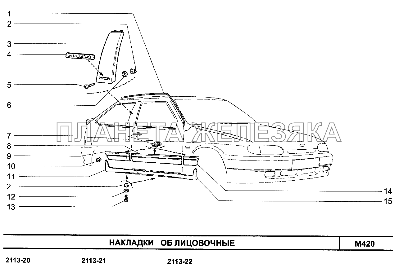 Накладки облицовочные ВАЗ-2115