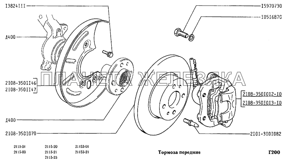 Тормоза передние ВАЗ-2115