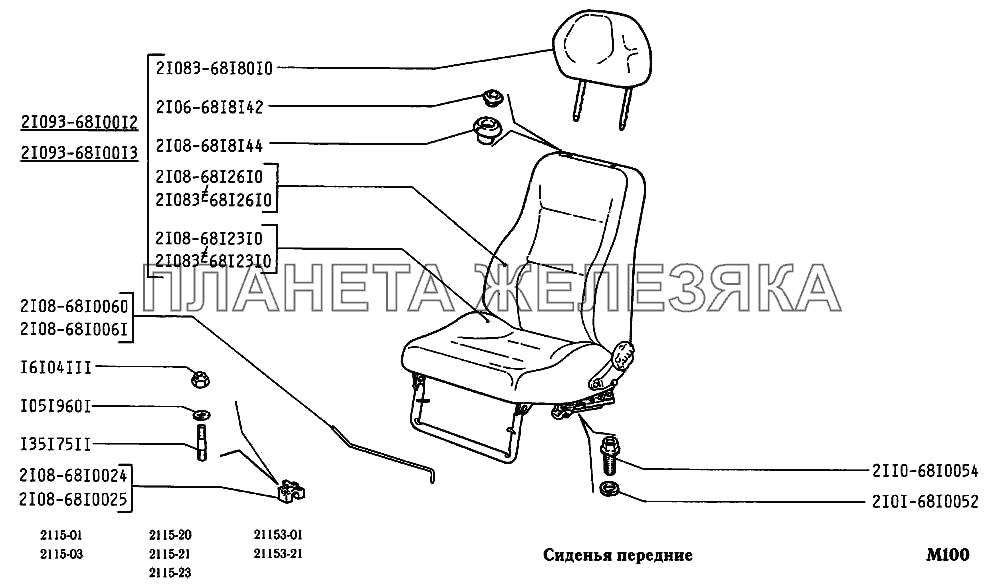 Сиденья передние ВАЗ-2115