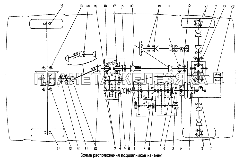 Схема установки подшипников ВАЗ-2120 