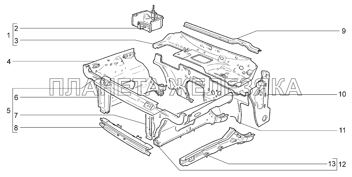 Каркас передка LADA 4x4 M