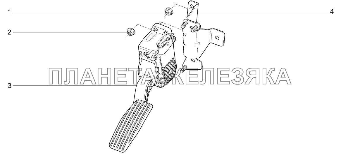 Педаль привода акселератора (Е-газ) LADA 4x4 M