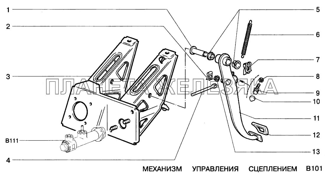 Педаль сцепления нива 21213