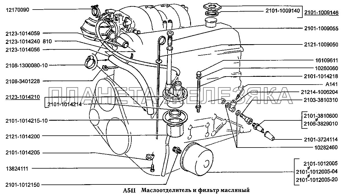 Маслоотделитель и фильтр масляный (вариант исполнения: Э) ВАЗ-2131