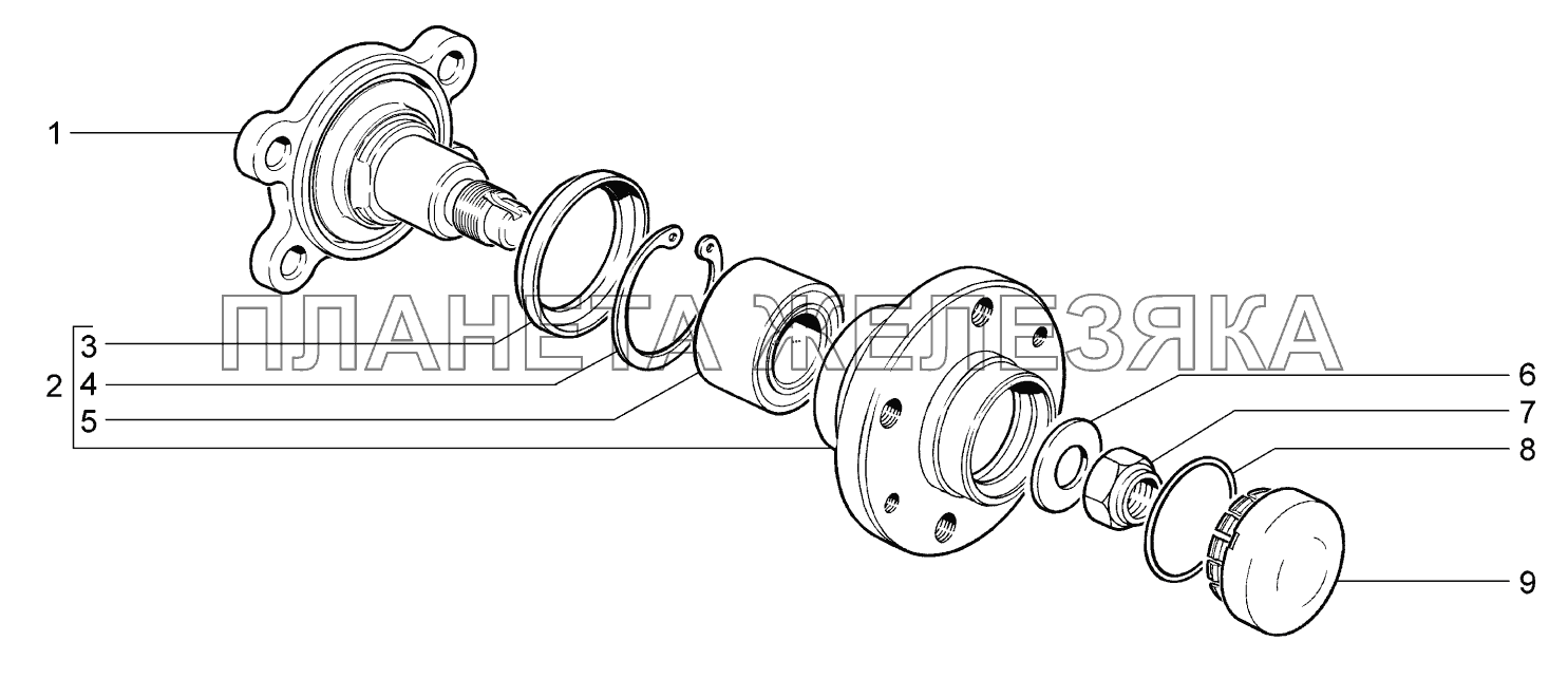 Чертеж передней ступицы ваз 2105