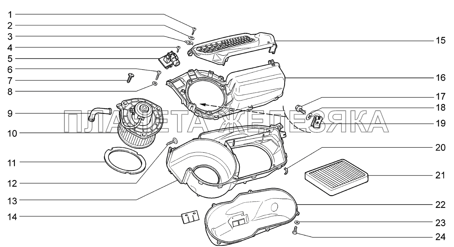 Воздухозаборник отопителя ВАЗ-2170 