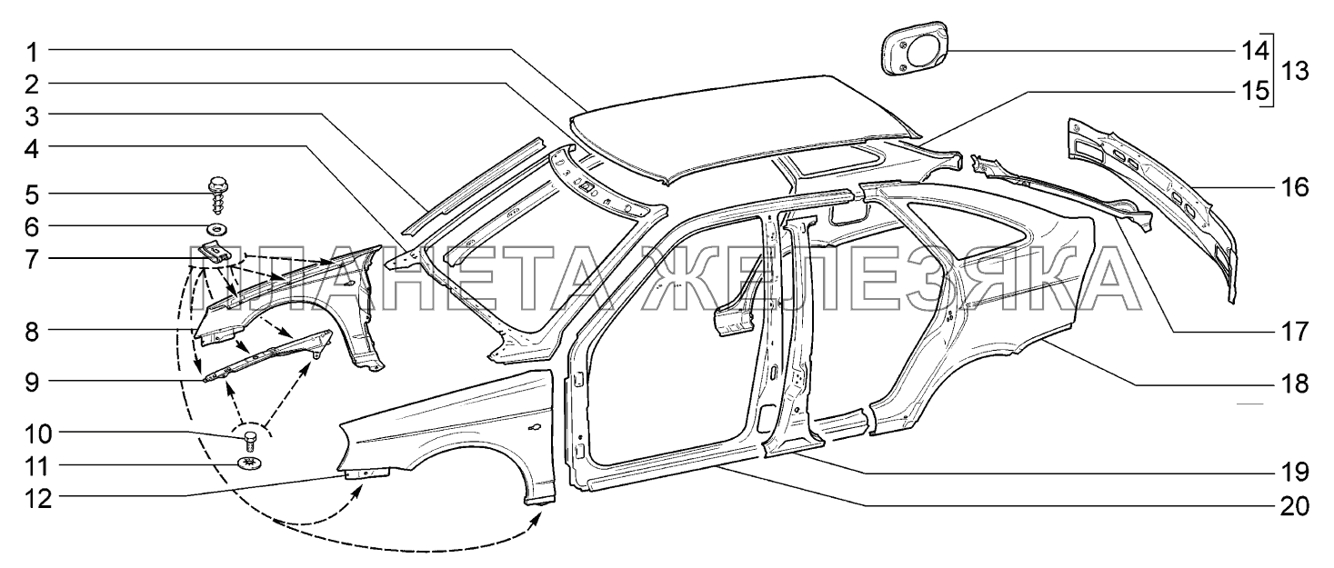 Панели кузова ВАЗ-2170 
