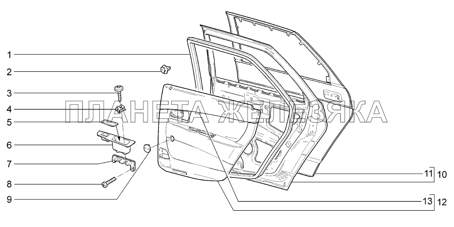 Двери задние ВАЗ-2170 