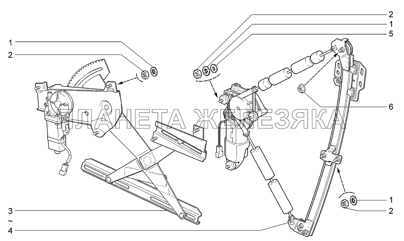 Стеклоподъемники передних дверей ВАЗ-2170 