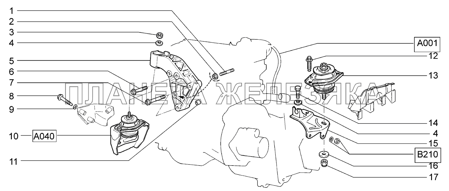 Подвеска двигателя ВАЗ-2170 