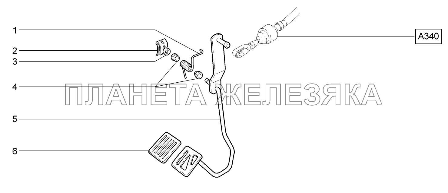Педаль привода акселератора ВАЗ-2170 