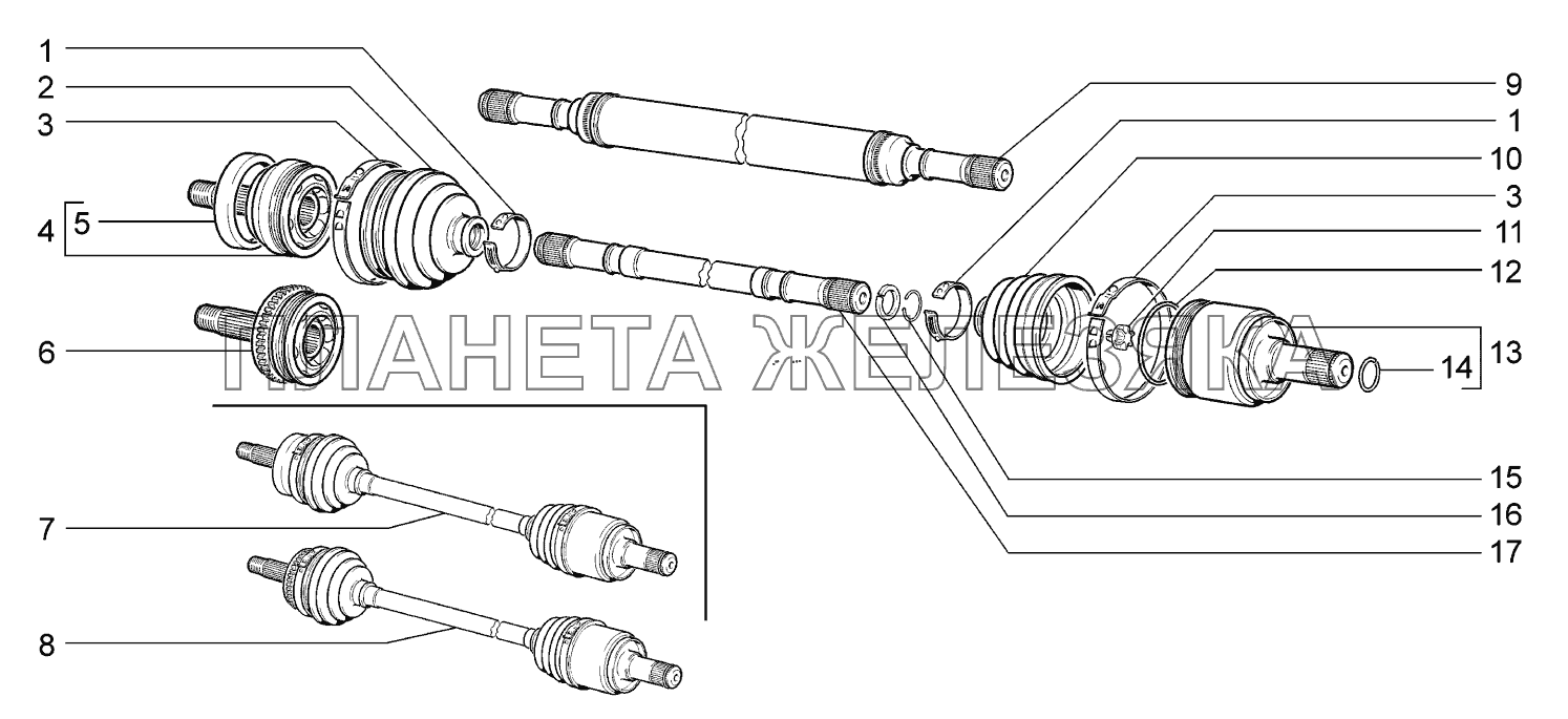 Привод передних колес ВАЗ-2170 