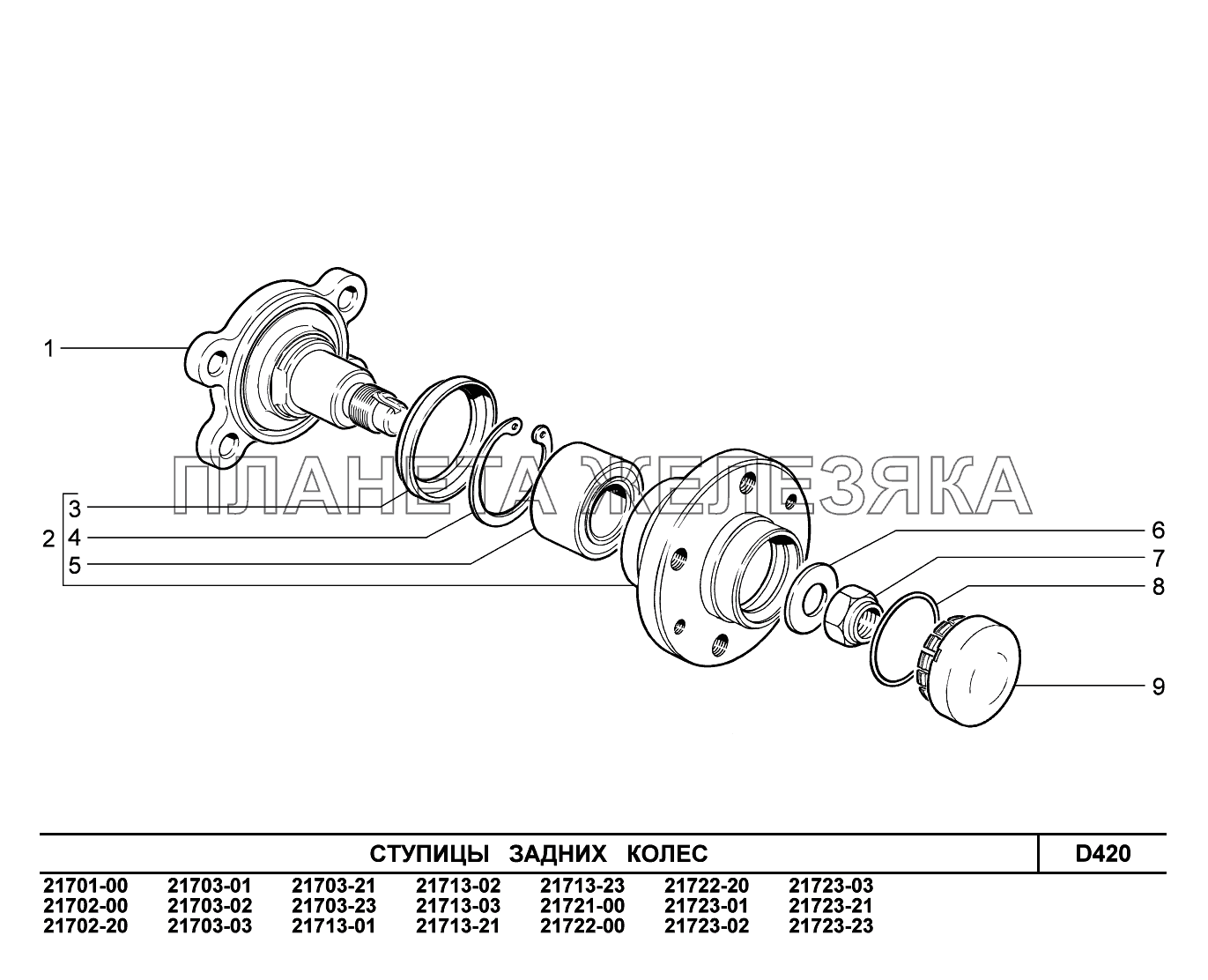D420. Ступицы задних колес ВАЗ-2170 