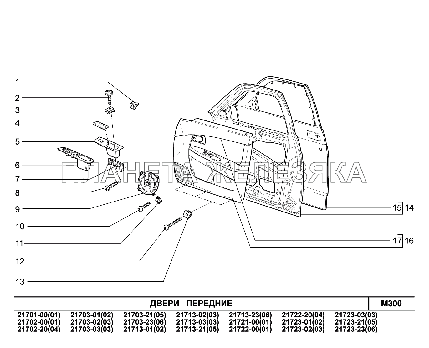 M300. Двери передние ВАЗ-2170 