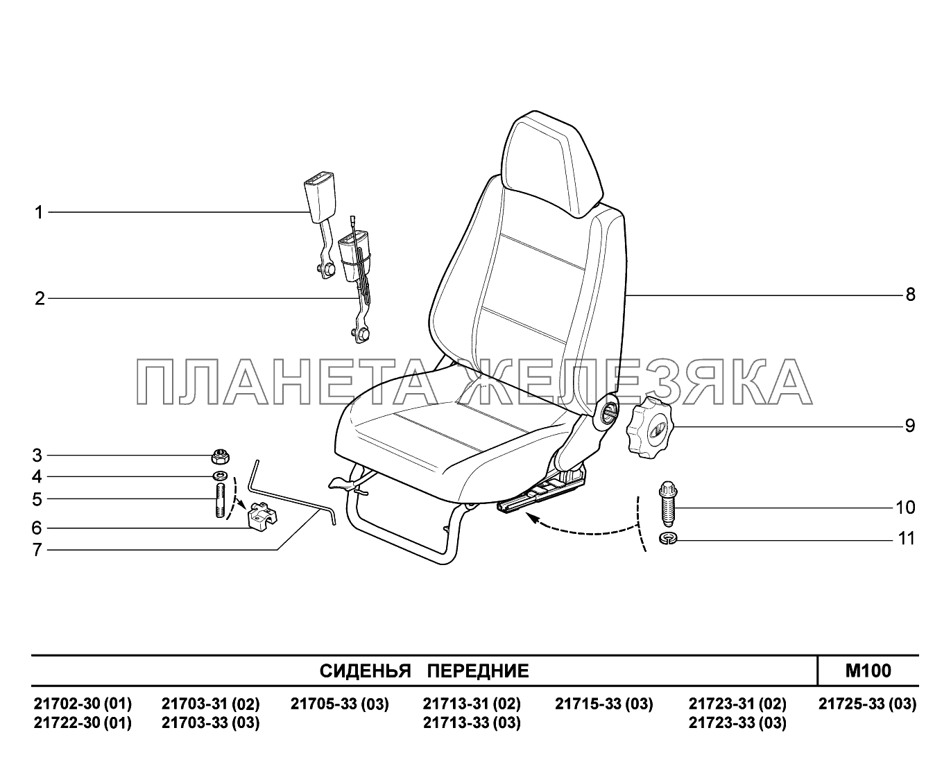 M100. Сиденья передние ВАЗ-2170 