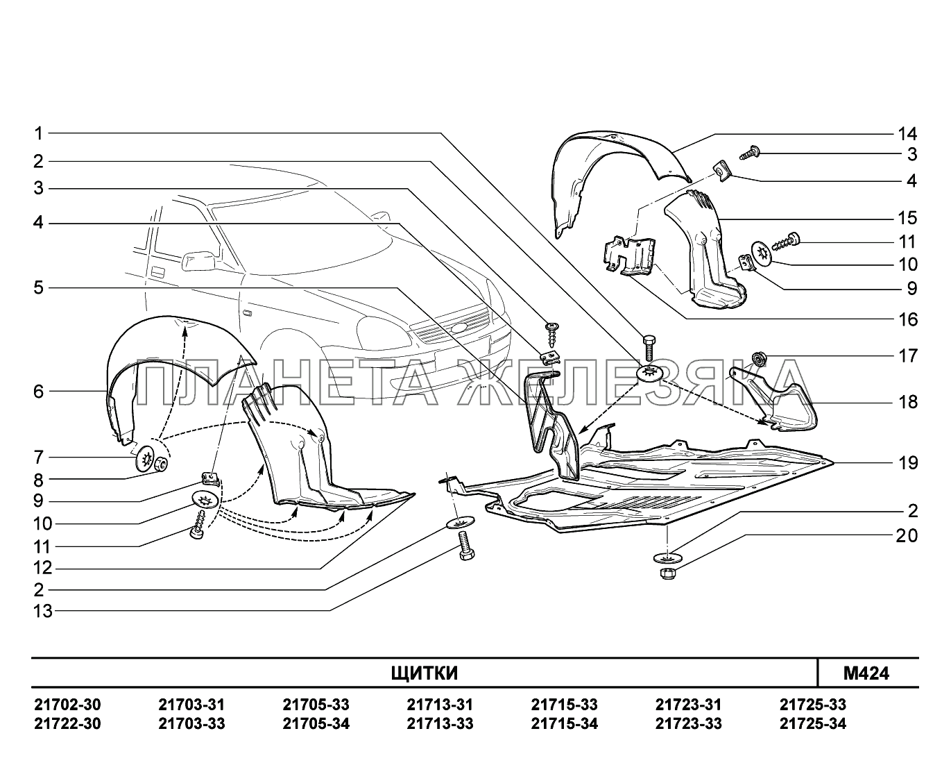 M424. Щитки ВАЗ-2170 