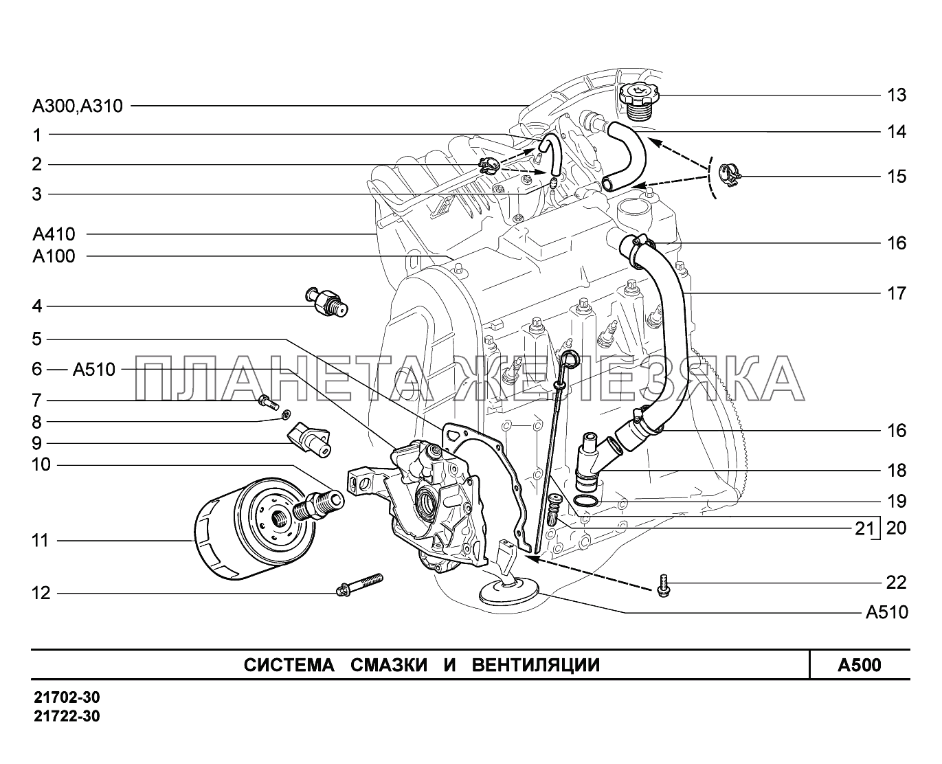 A500. Система смазки и вентиляции ВАЗ-2170 