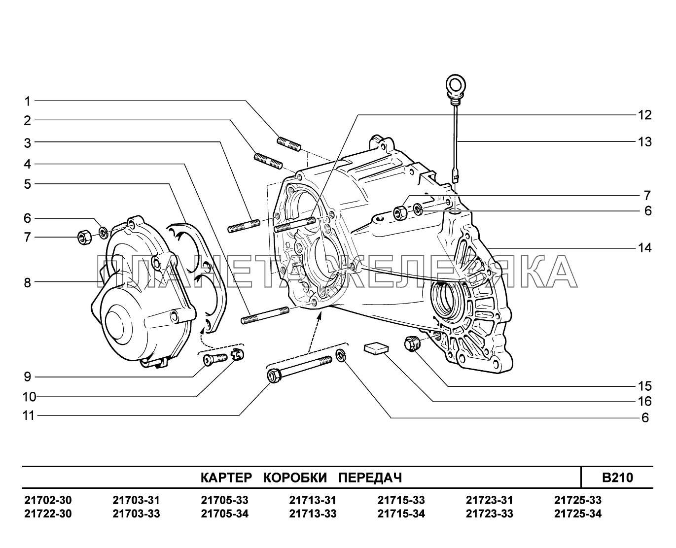 B210. Картер коробки передач ВАЗ-2170 