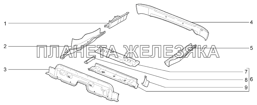 Каркас заднего пола LADA Priora Coupe