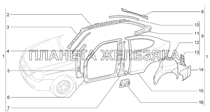 Боковина кузова LADA Priora Coupe